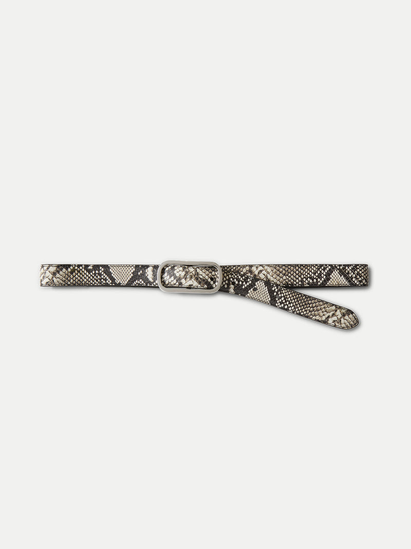 Snake-Embossed Loop Belt