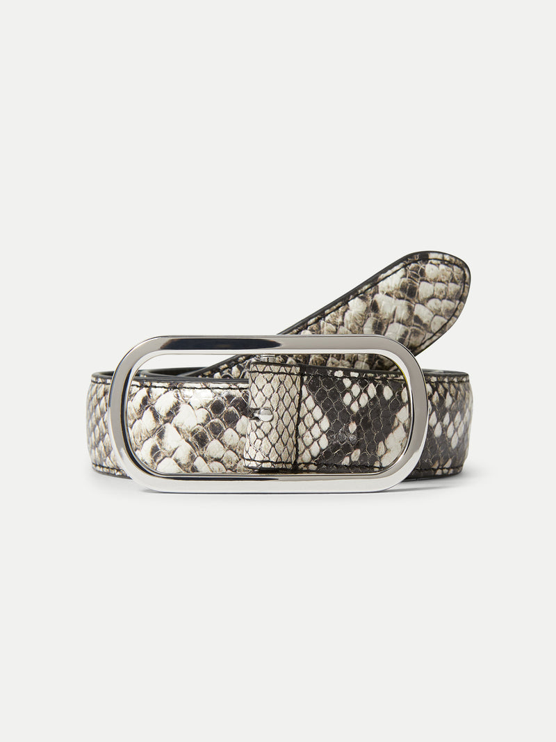 Snake-Embossed Loop Belt