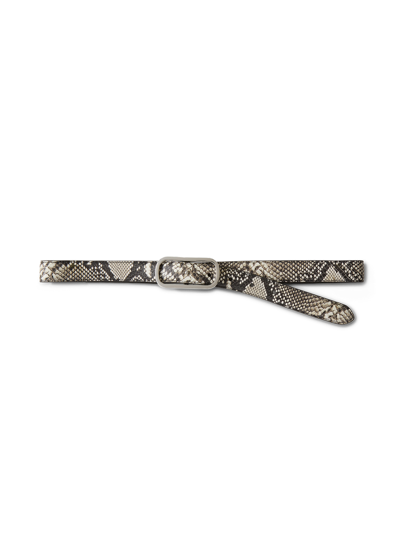 Snake-Embossed Loop Belt