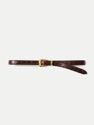 Ceinture fine cintrée à effet croco