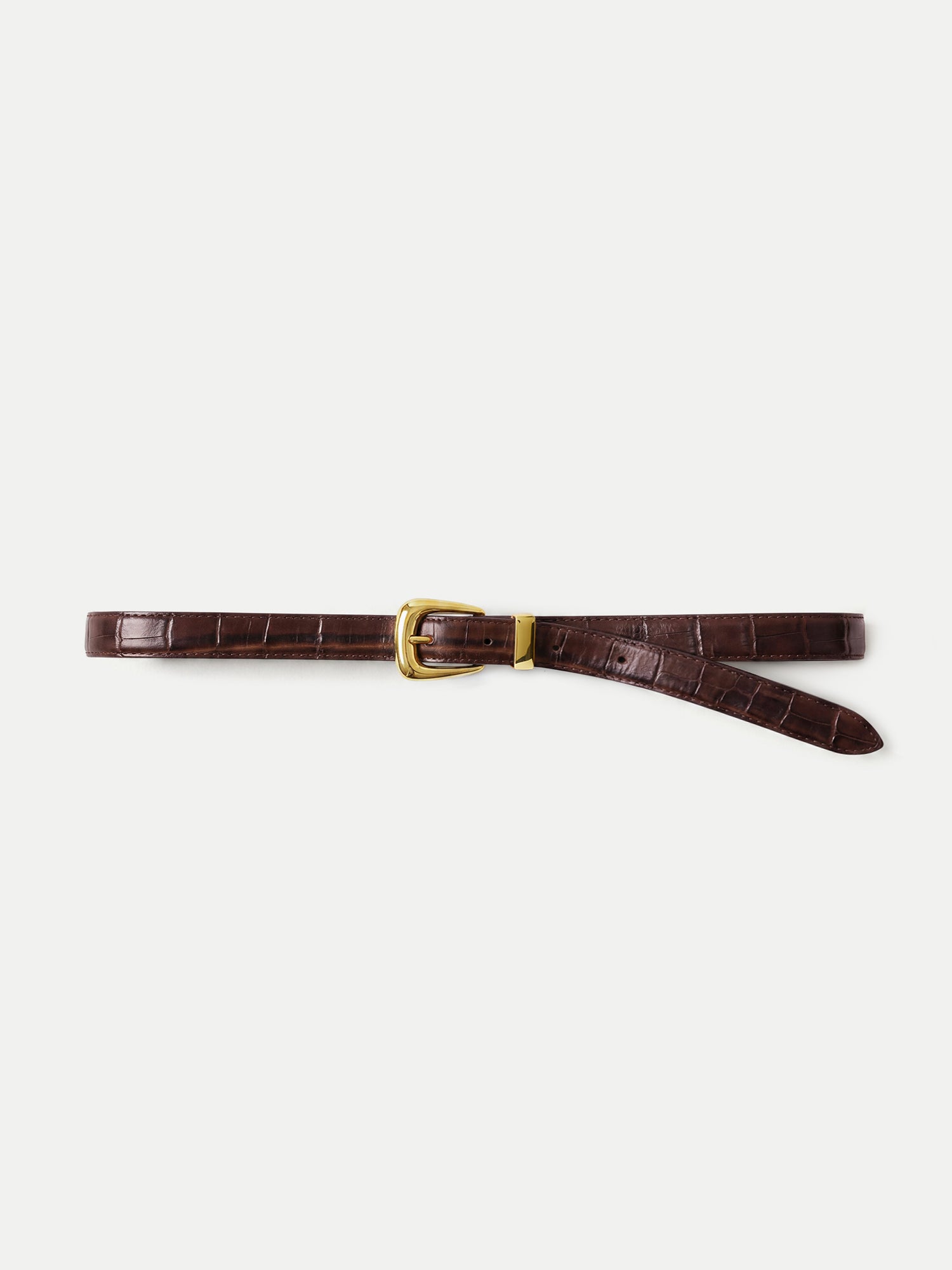 Ceinture Slim motif Croco avec Boucle Arche