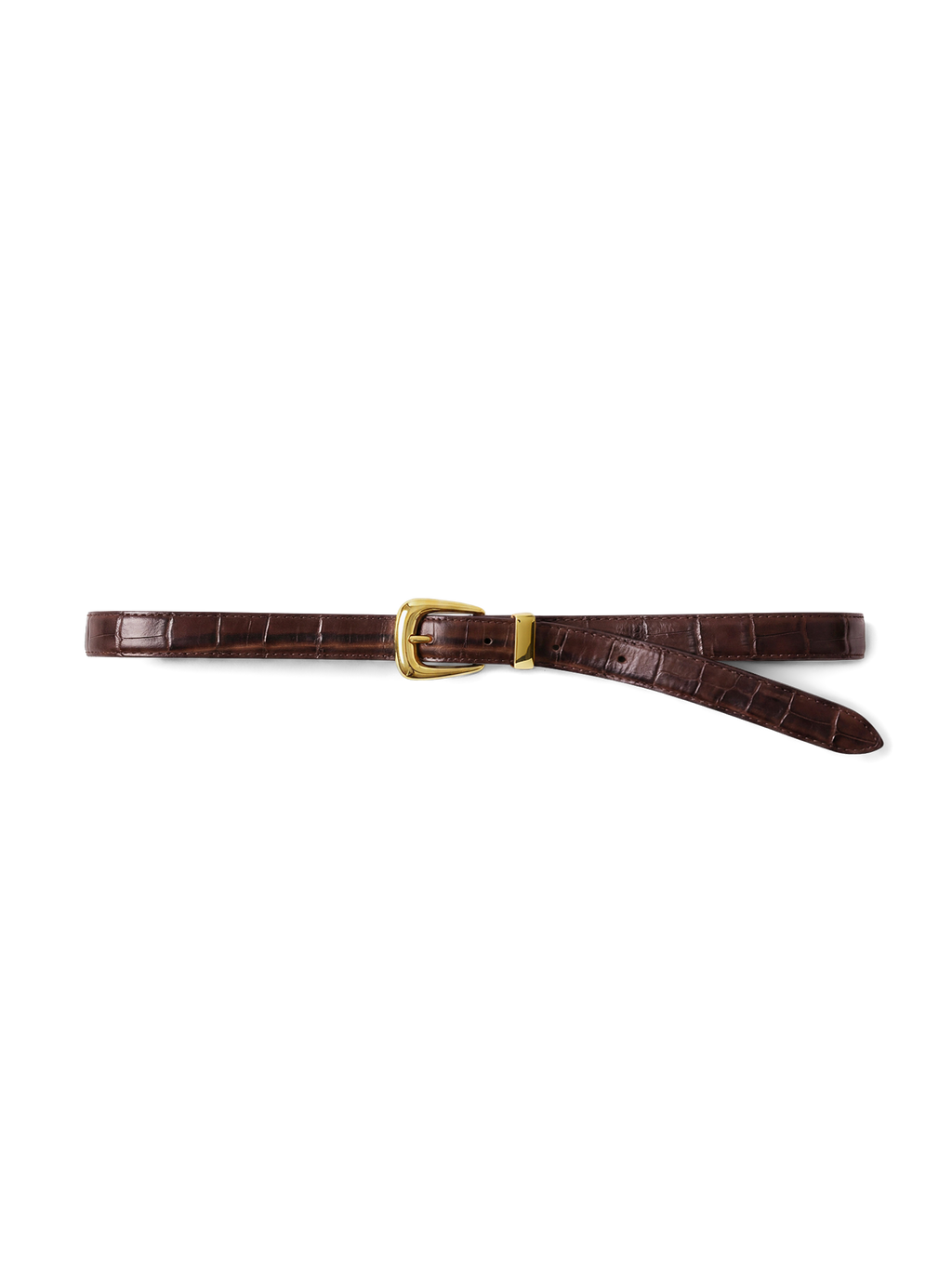Ceinture Slim motif Croco avec Boucle Arche