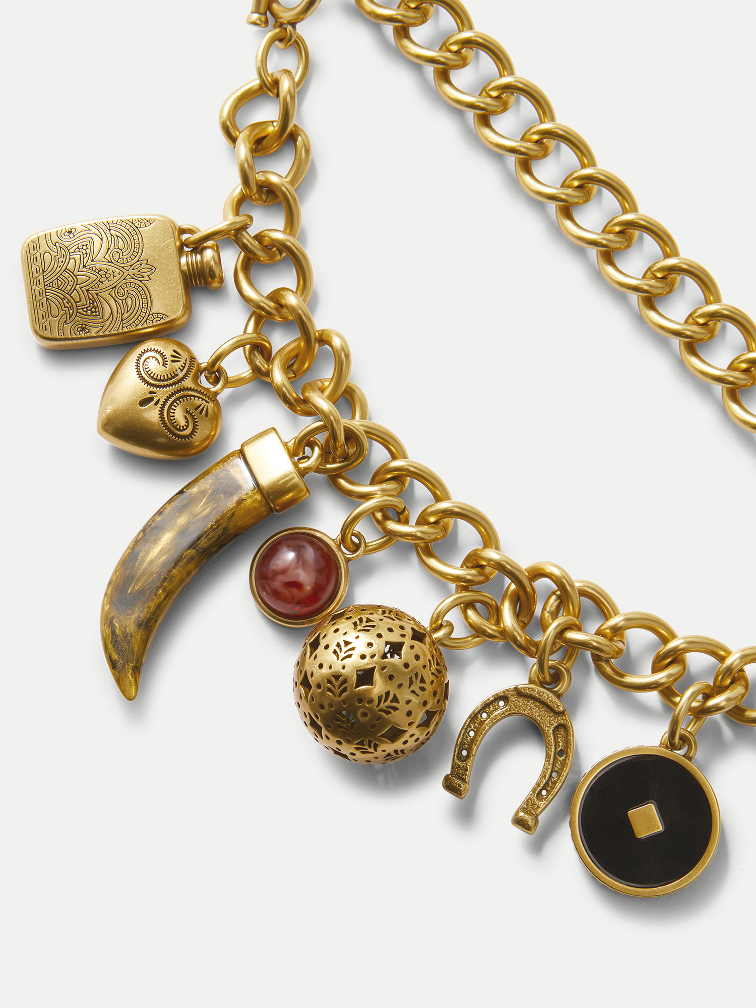 Veronica Beard Gold chain bracelet with various charms