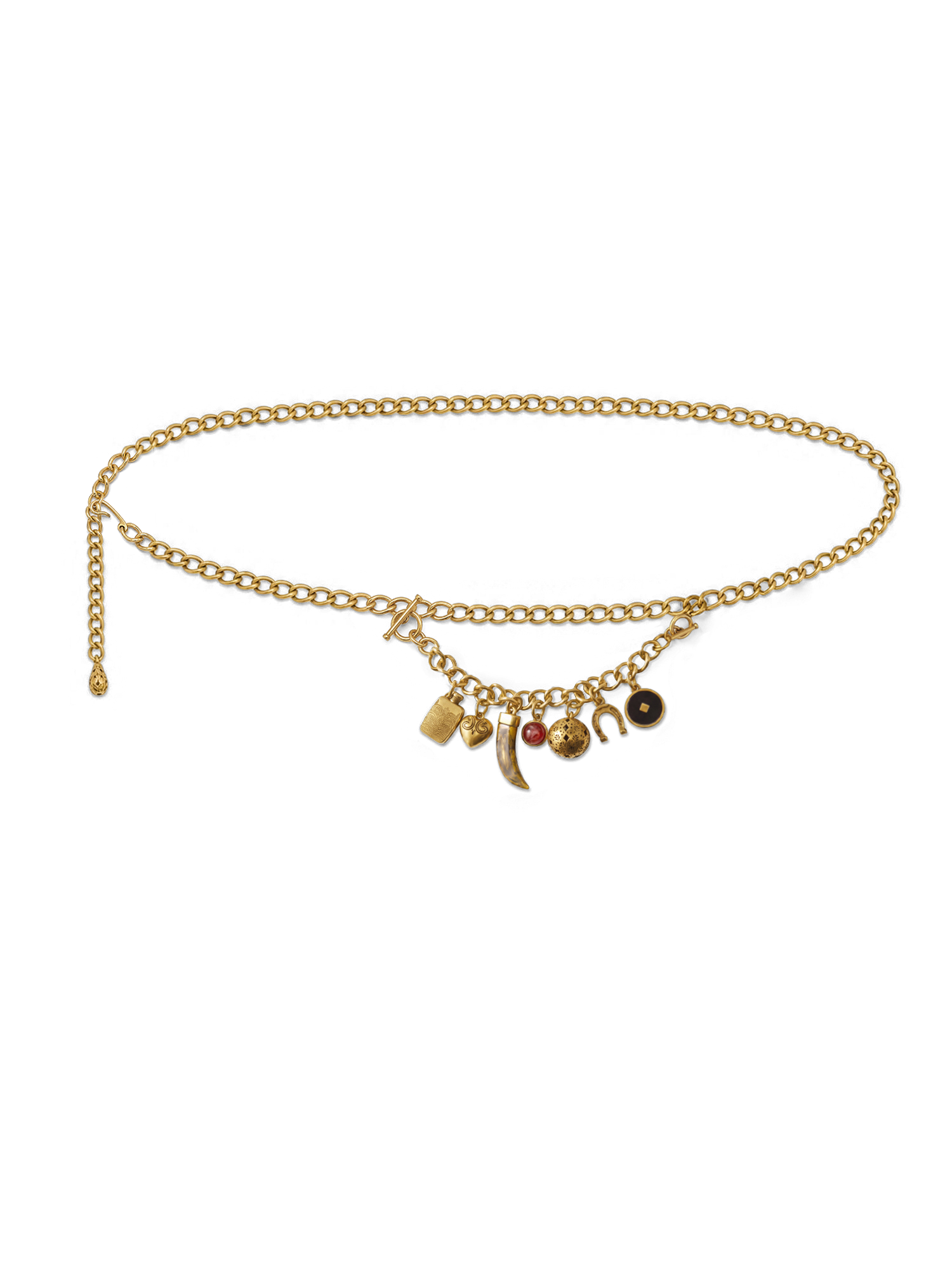 Veronica Beard Gold chain belt with charms