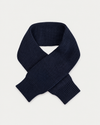 Veronica Beard Navy blue ribbed knit winter scarf.