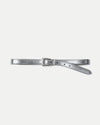 Veronica Beard Metallic silver leather belt with silver buckle.