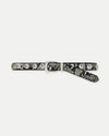Veronica Beard Black and white snakeskin studded leather belt.