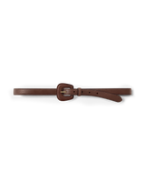 Veronica Beard Brown leather belt with square buckle.