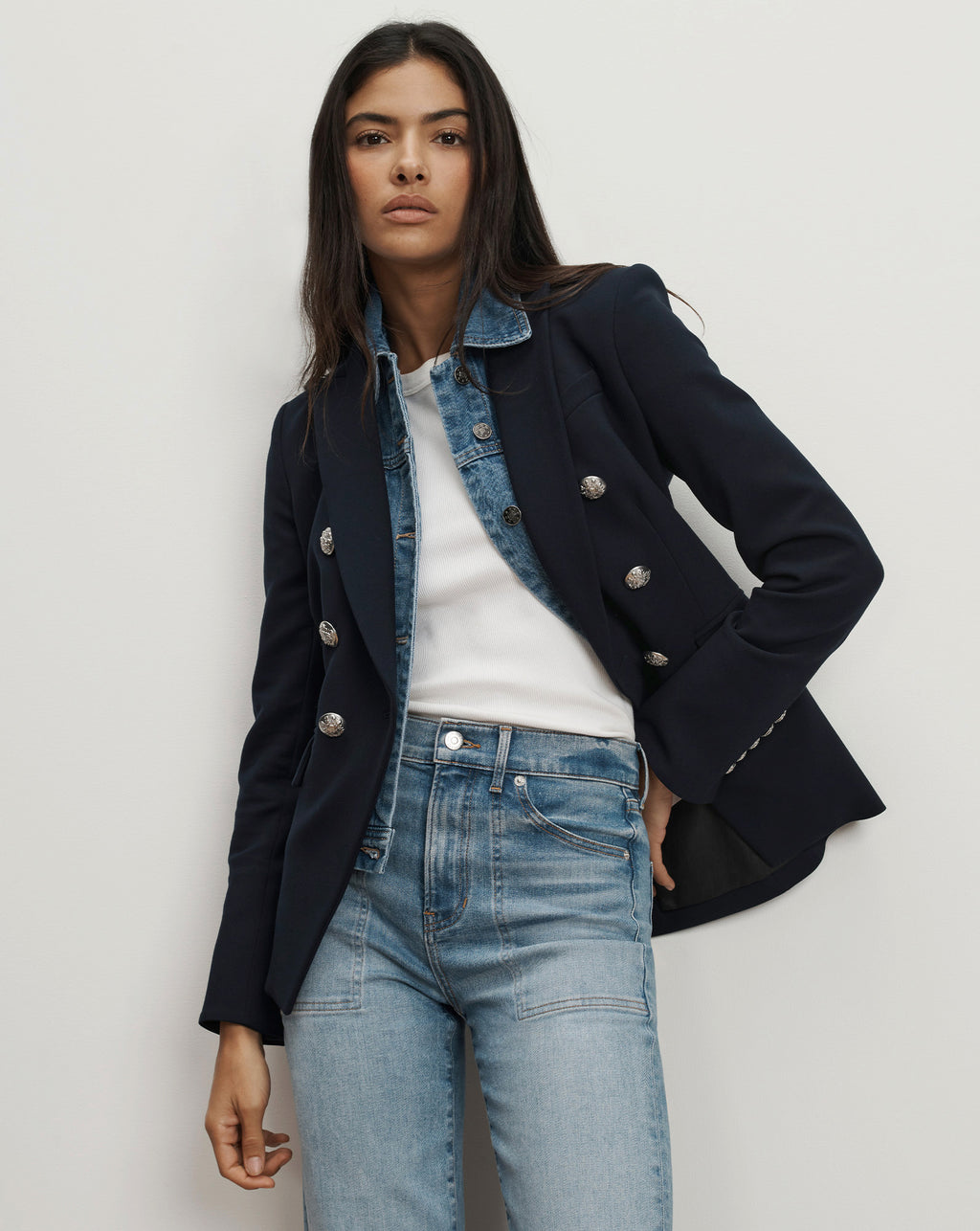 Veronica Beard Slate Denim Dickey - Denim Blue