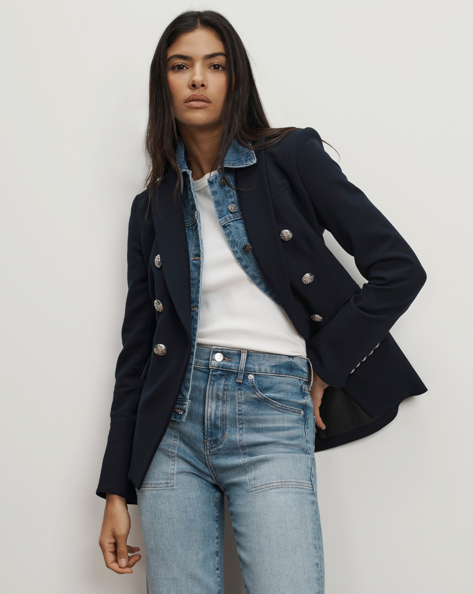 Veronica Beard Slate Denim Dickey - Denim Blue