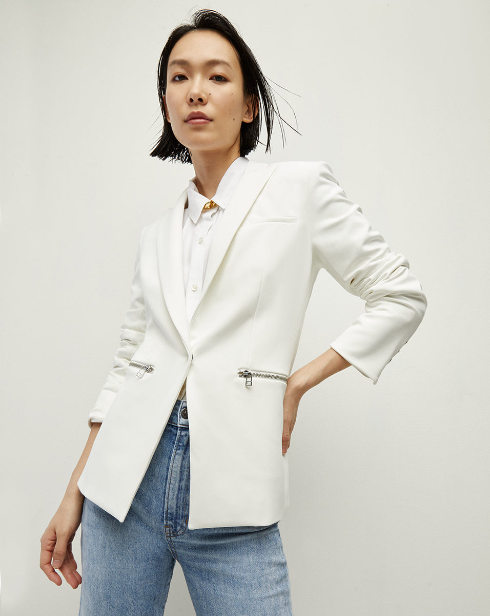 Veronica Beard Iconic Scuba Dickey Jacket - White