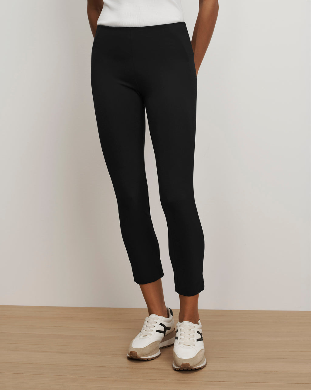 Veronica Beard Scuba Slim-Fit Pant - Black