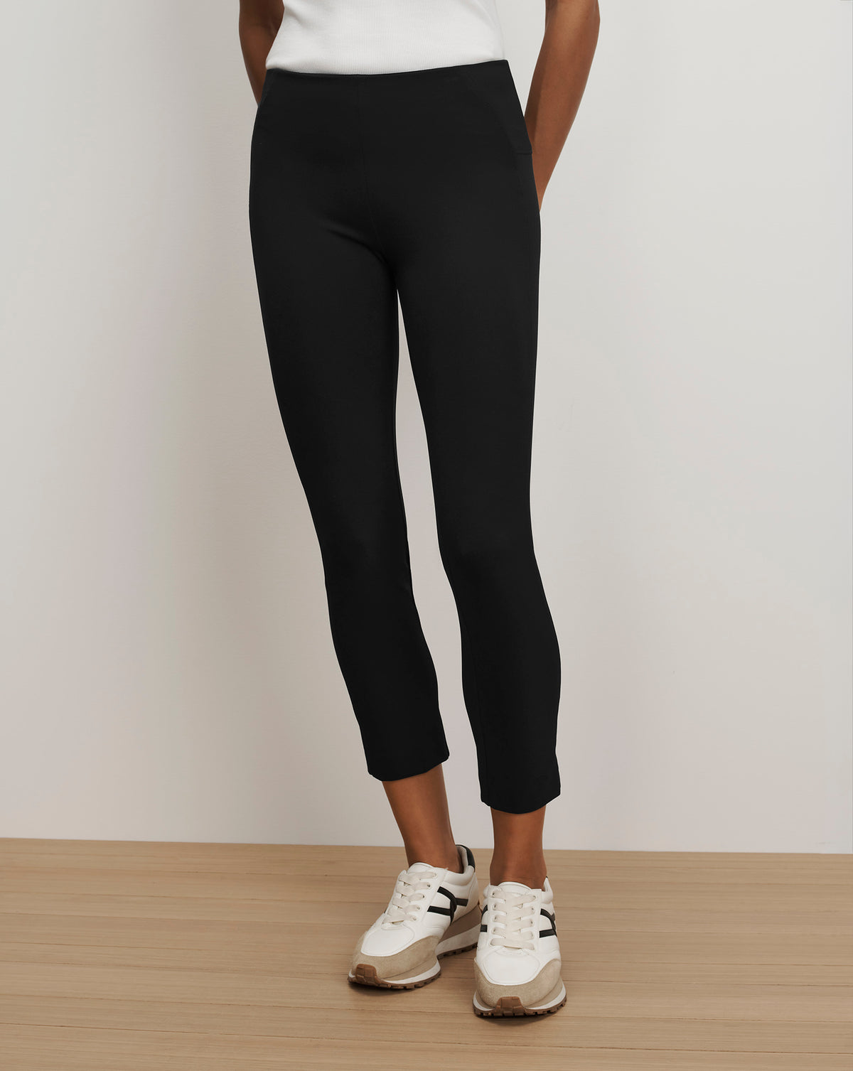 Veronica Beard Scuba Slim-Fit Pant - Black