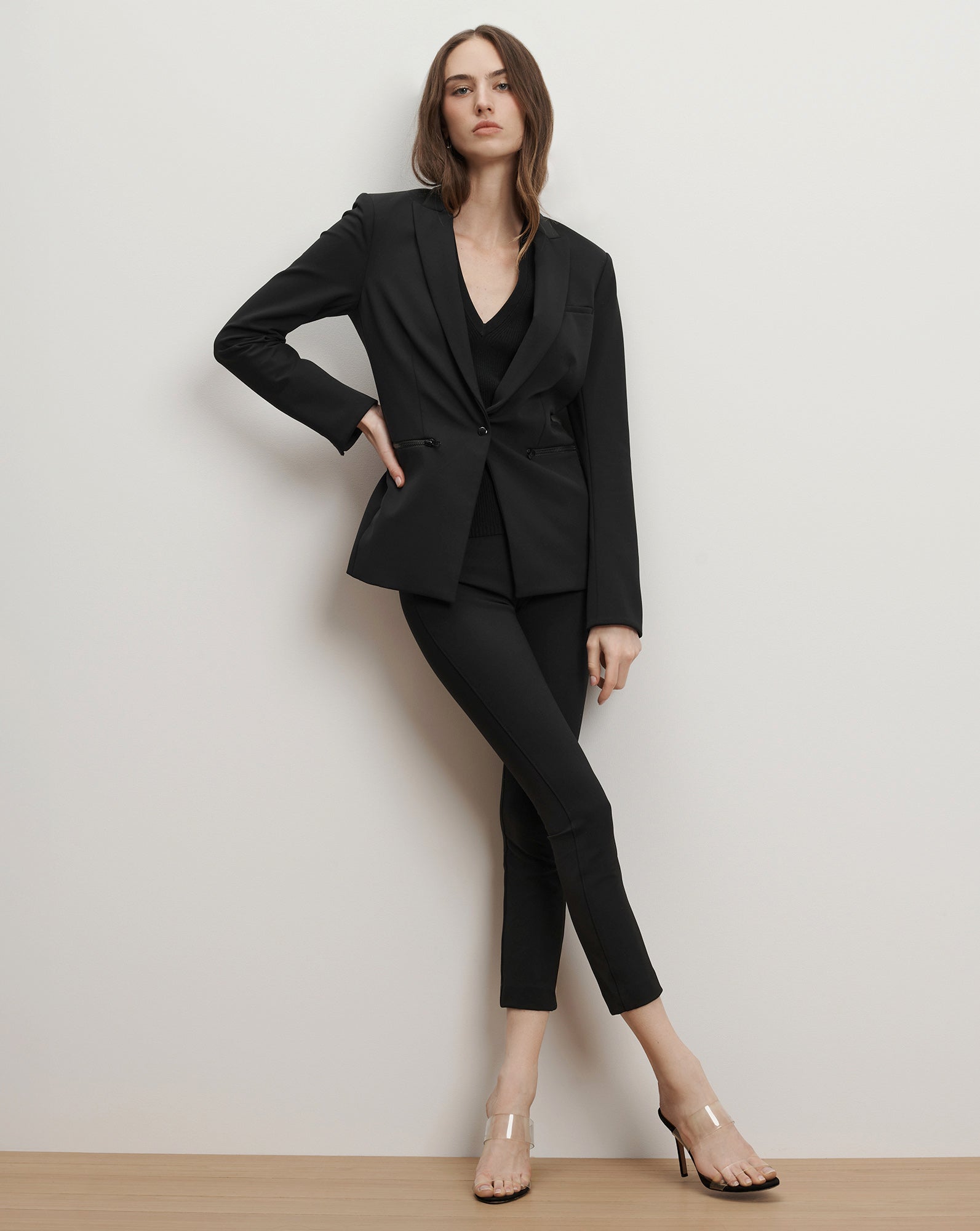 Veronica Beard Scuba Slim-Fit Pant - Black