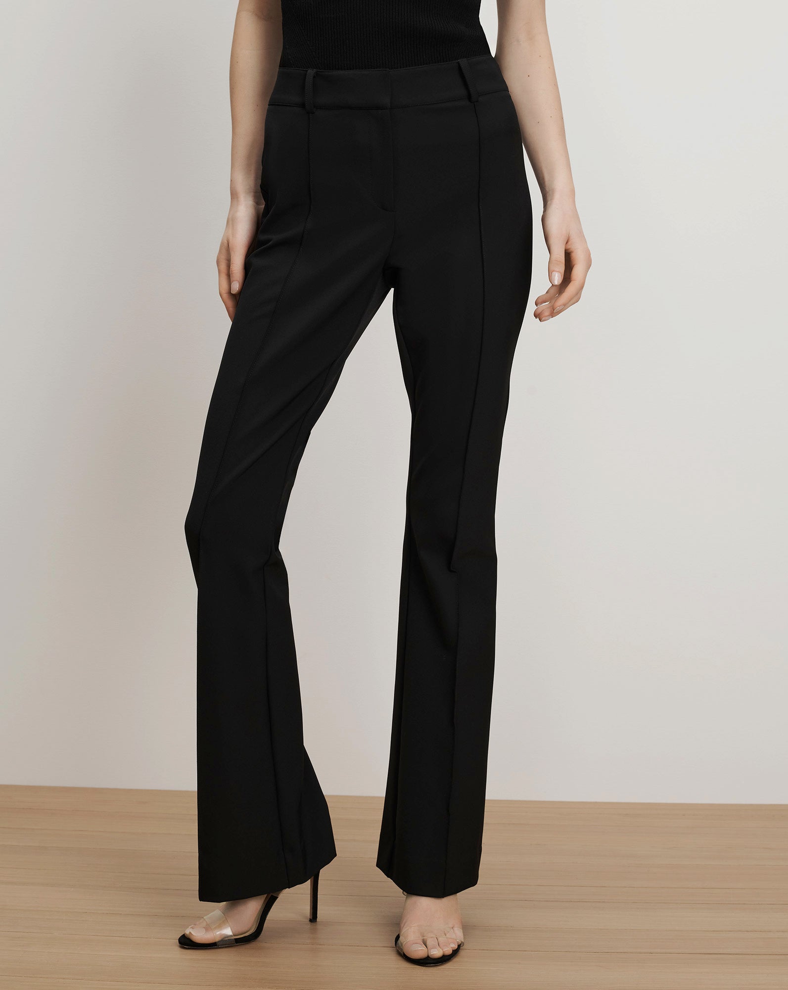 Veronica Beard Hibiscus Slim-Flare Pant - Black