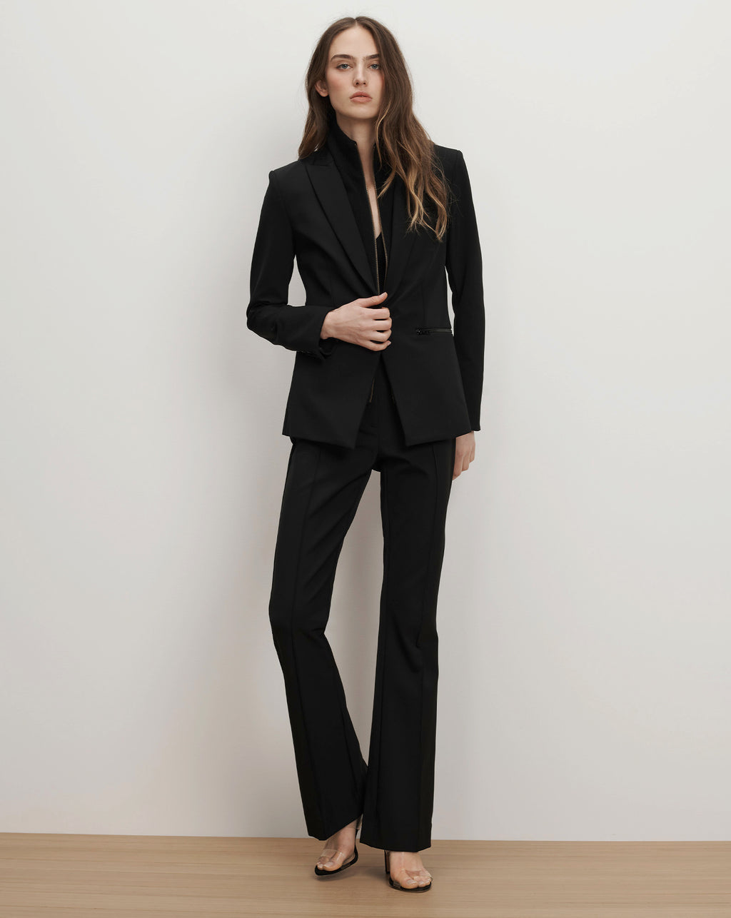 Veronica Beard Hibiscus Slim-Flare Pant - Black