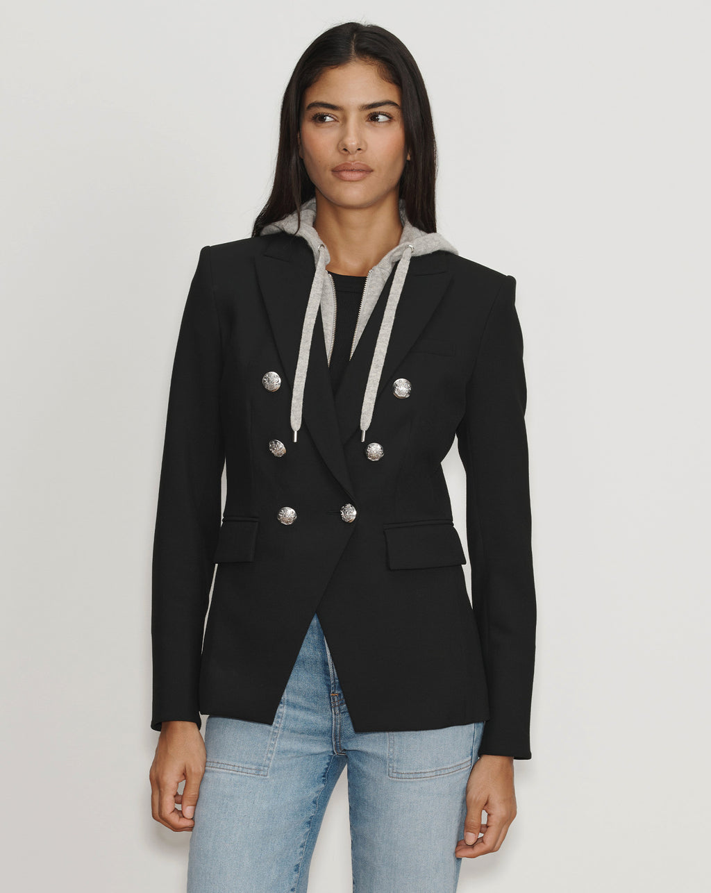 Veronica Beard Cashmere Hoodie Dickey - Grey
