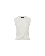 Veronica Beard Kellen Twist-Front Sweater - Ivory