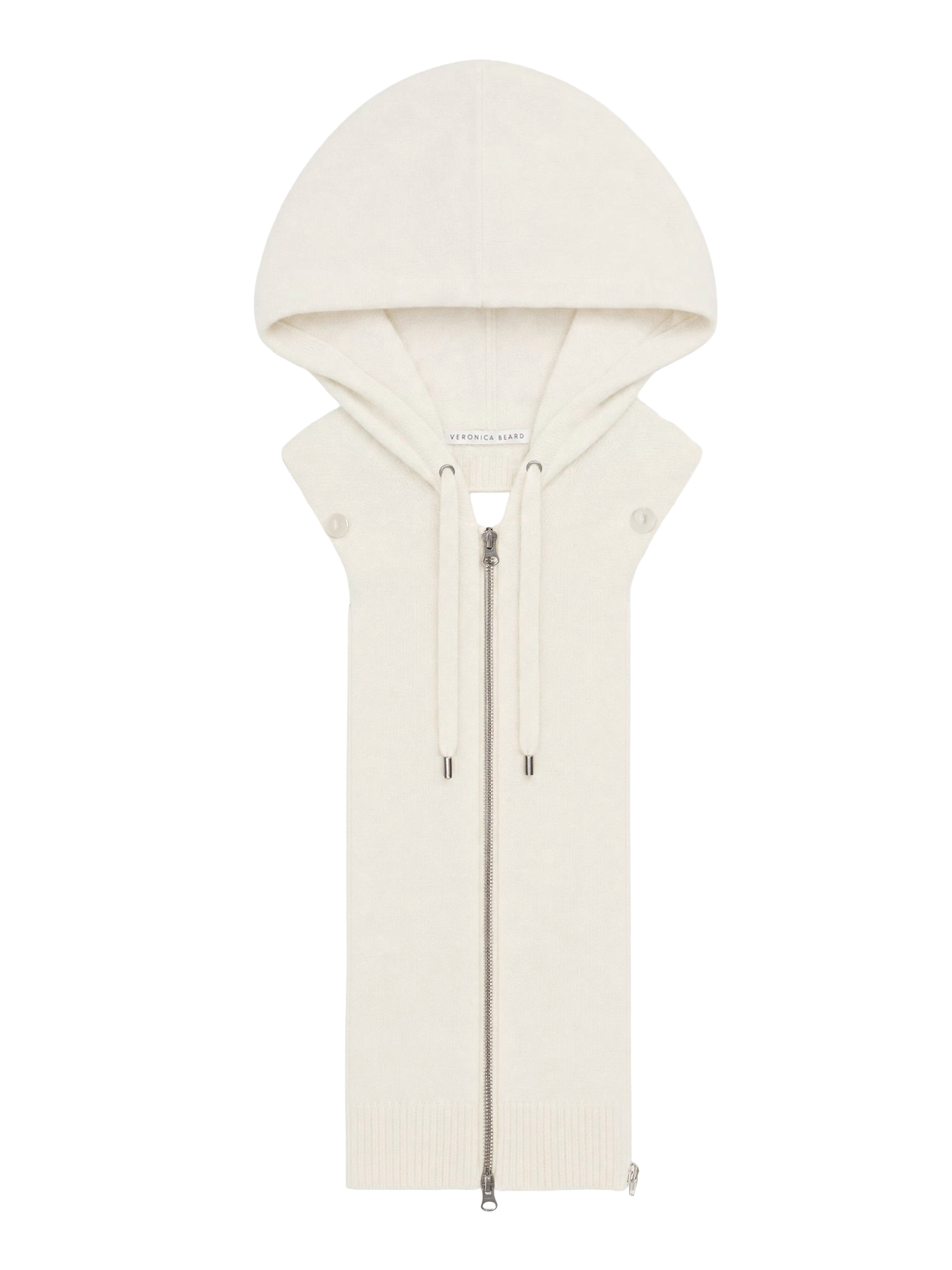Veronica Beard Cream hooded dickey with full zip.