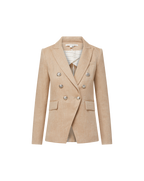 Veronica Beard Miller Linen Dickey Jacket - Khaki Melange