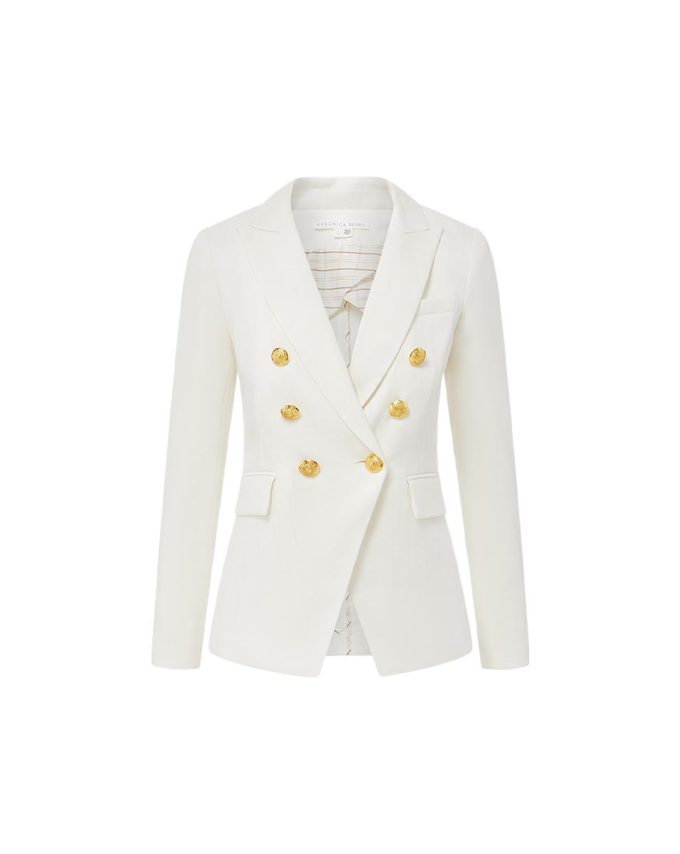 Veronica Beard Miller Linen Dickey Jacket - Off-White