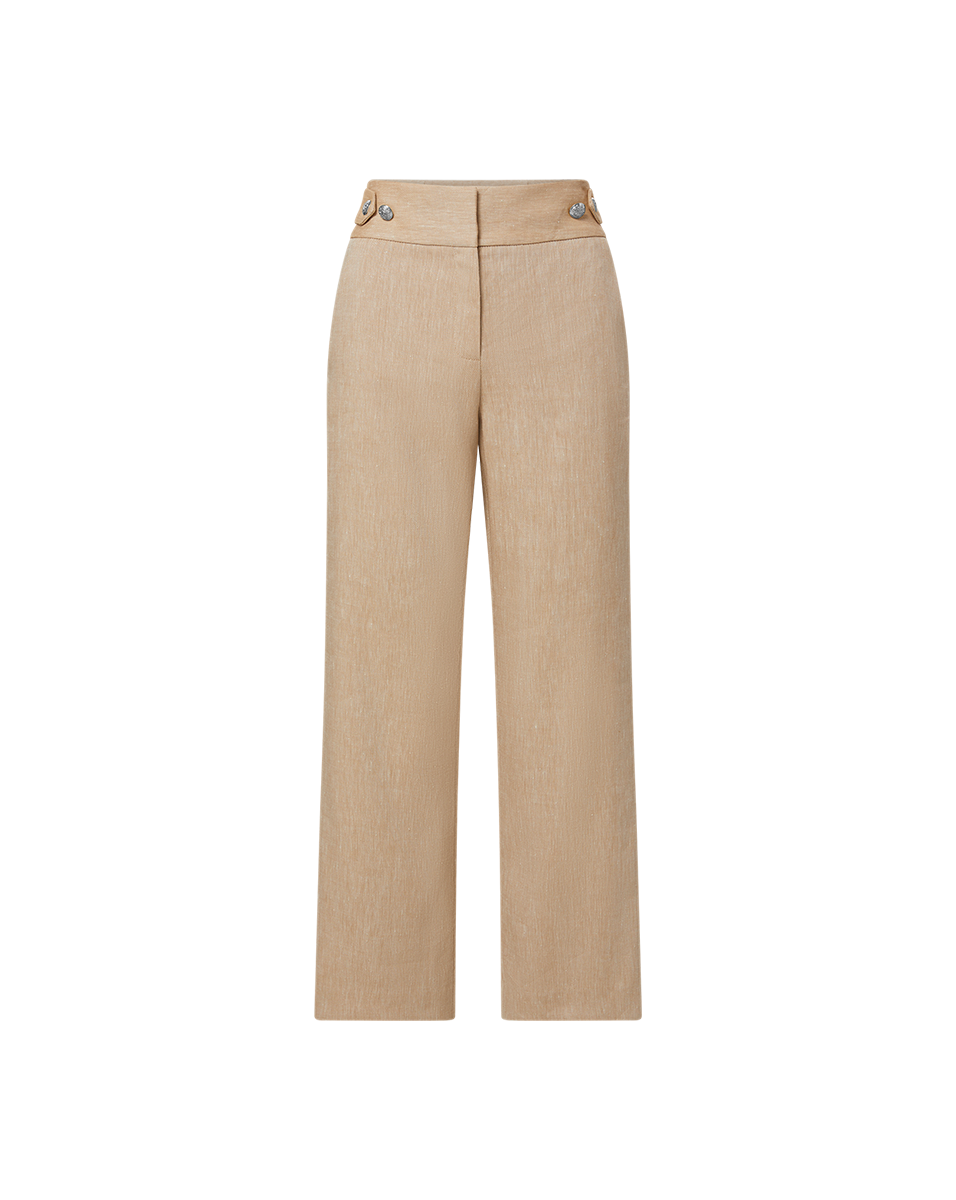 Veronica Beard Aubrie Cropped Wide-Leg Pant - Khaki Melange