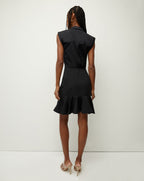 Veronica Beard Bell Button Down Ruched Shirtdress