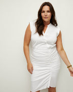 Veronica Beard Ruched Shirtdress - White
