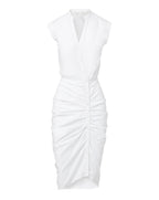 Veronica Beard Ruched Shirtdress - White