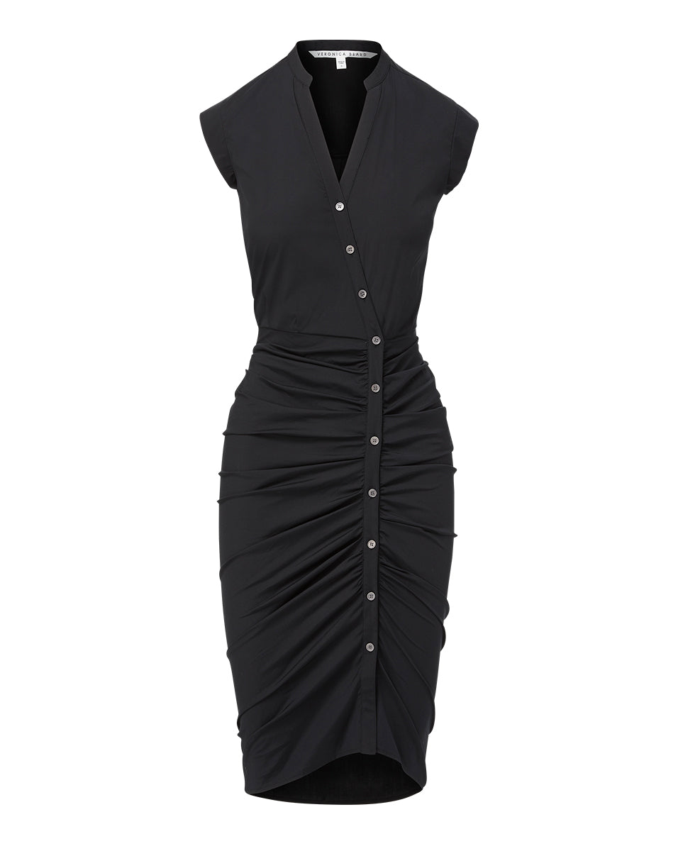 Veronica Beard Ruched Shirtdress - White