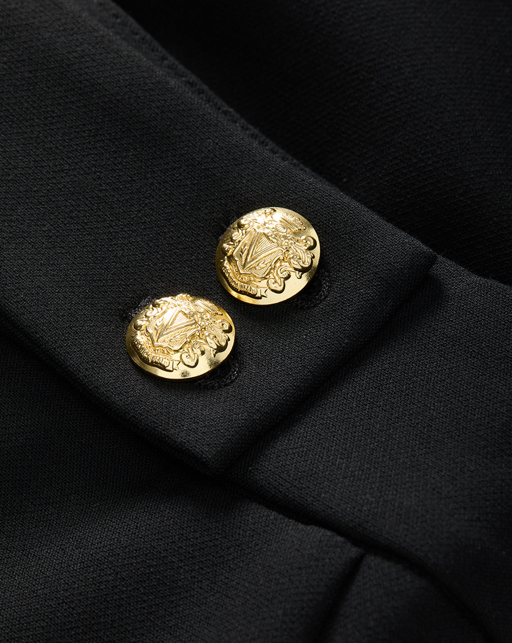 Veronica Beard Renzo Crest Button Pant - Black/Gold