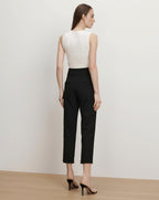 Veronica Beard Renzo Crest Button Pant - Black/Gold