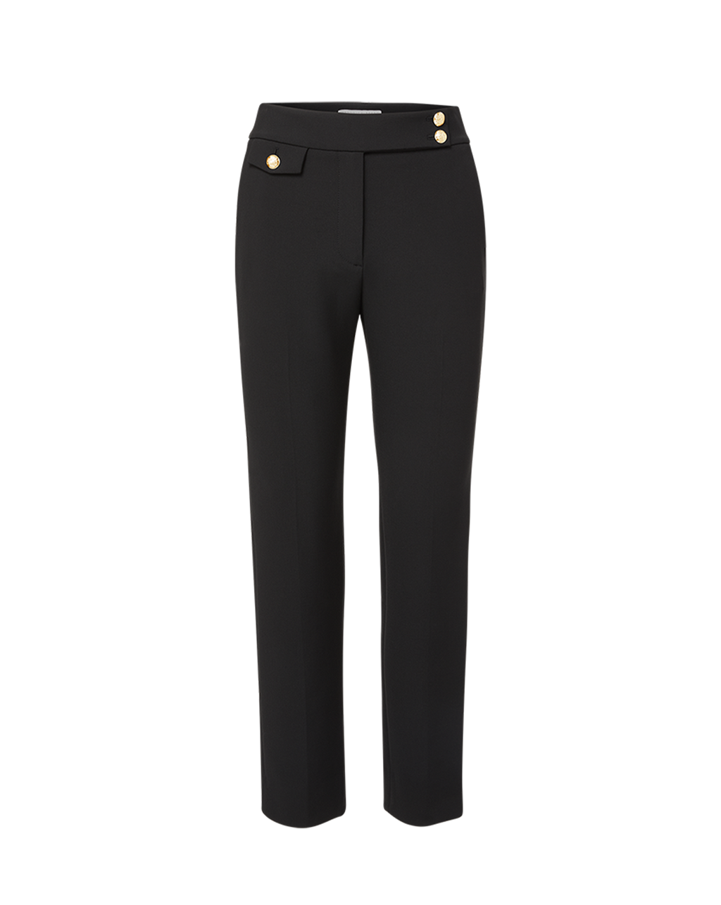 Veronica Beard Renzo Crest Button Pant - Black/Gold