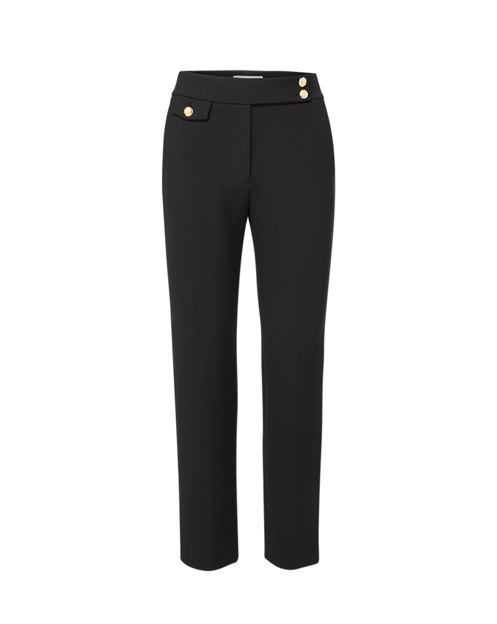 Veronica Beard Renzo Crest Button Pant - Black/Gold