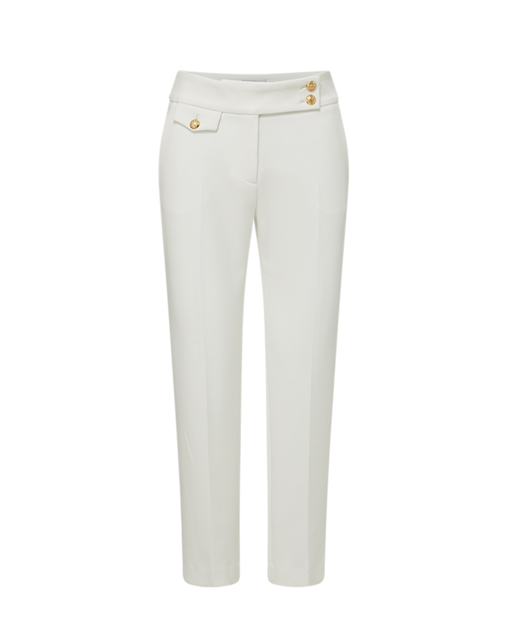 Veronica Beard Renzo Crest Button Pant - Off-White/Gold