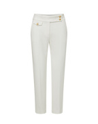 Veronica Beard Renzo Crest Button Pant - Off-White/Gold