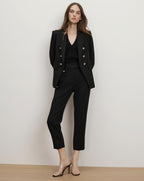 Veronica Beard Renzo Crest Button Pant - Black/Silver