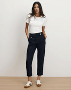 Veronica Beard Renzo Crest Button Pant - Navy/Gold
