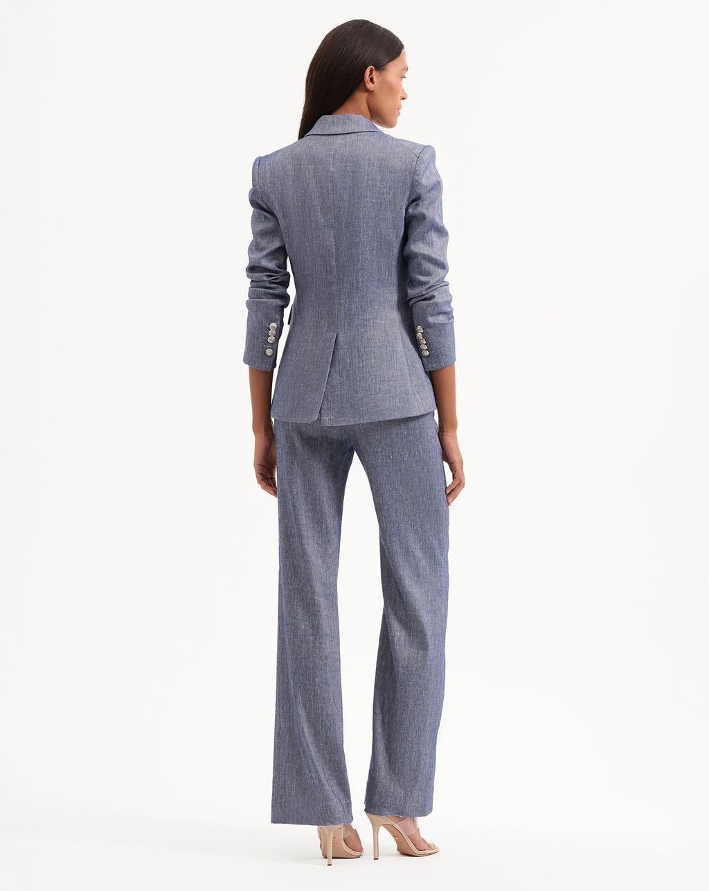 Veronica Beard Miller Linen Dickey Jacket - Blue Melange