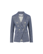 Veronica Beard Miller Linen Dickey Jacket - Blue Melange