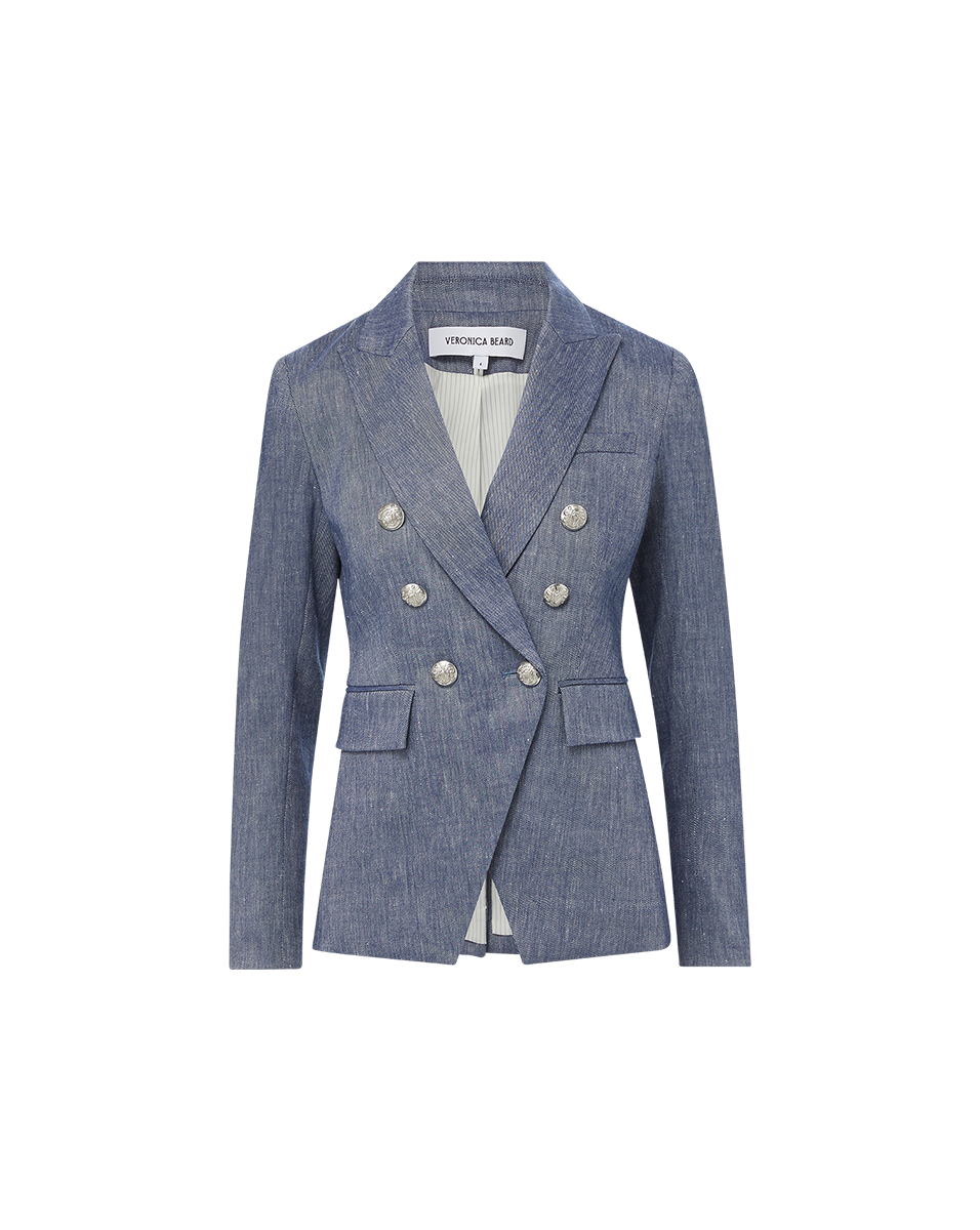 Veronica Beard Miller Linen Dickey Jacket - Blue Melange