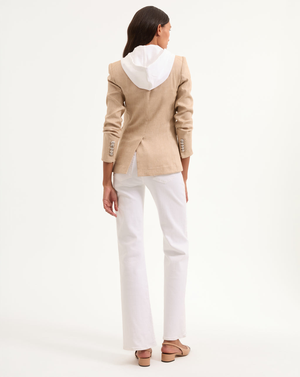 Veronica Beard Miller Linen Dickey Jacket - Khaki Melange