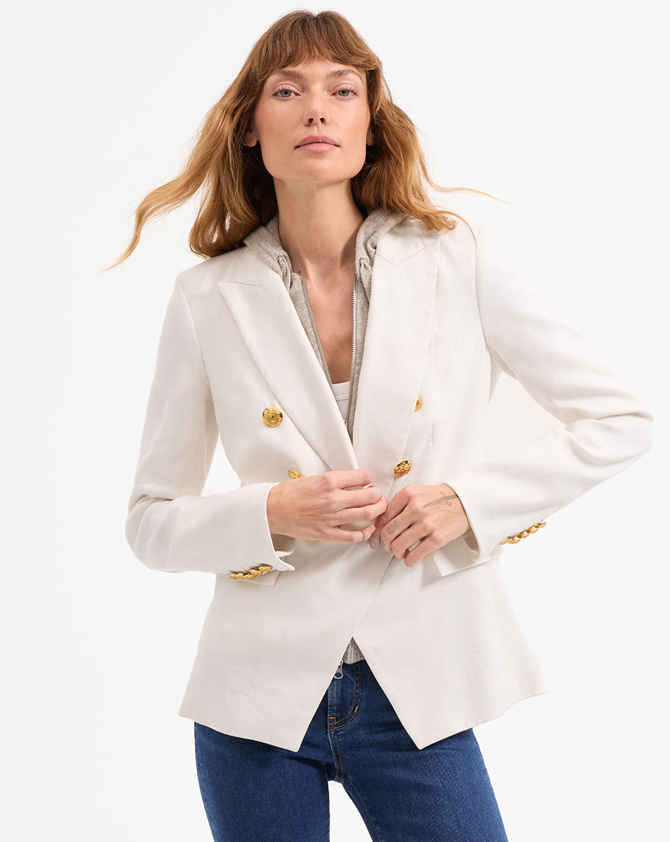 Veronica Beard Miller Linen Dickey Jacket - Off-White