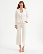 Veronica Beard Aubrie Cropped Wide-Leg Pant - Off-White