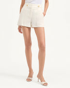 Veronica Beard Runo Linen Short - Off-White