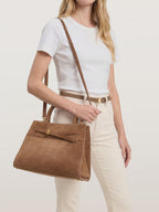 Veronica Beard Suede Dash Bag - Bark