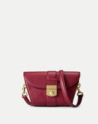 Veronica Beard Small Crest Lock Trap Bag - Oxblood
