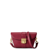 Veronica Beard Small Crest Lock Trap Bag Oxblood