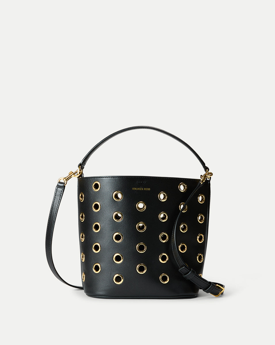 Veronica Beard Grommet Feedbag - Black/Gold