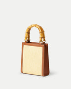 Veronica Beard Raffia Bamboo-Handle Shopper Bag